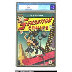 Sensation Comics #2 (DC, 1942) CGC VF+ 8.5 Off-white pages. Wonder Woman makes a very early appearan