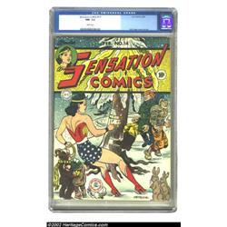 Sensation Comics #14 (DC, 1943) CGC NM- 9.2 White pages. H. G. Peter's stylish art always made Wonde