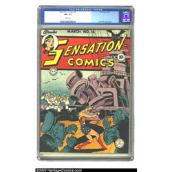Sensation Comics #15 (DC, 1943) CGC NM- 9.2 White pages. Doing her part to win the war, Wonder Woman