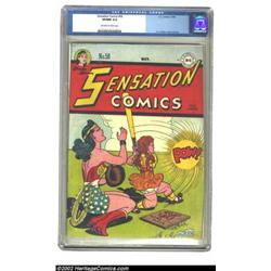 Sensation Comics #58 (DC, 1946) CGC VF/NM 9.0 Off-white to white pages. Wonder Woman is behind the p