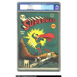 Superman #15 (DC, 1942) CGC VF- 7.5 Cream to off-white pages. The dynamic cover is by Fred Ray, show