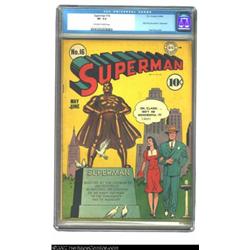Superman #16 (DC, 1942) CGC VF- 7.5 Off-white to white pages. It's a nice day for a stroll in the pa