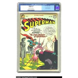 Superman #74 (DC, 1952) CGC VF/NM 9.0 Off-white to white pages. This cover and issue are highlighted