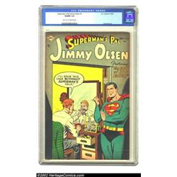Superman's Pal Jimmy Olsen #1 (DC, 1954) CGC VG/FN 5.0 Light tan to off-white pages. This premiere i