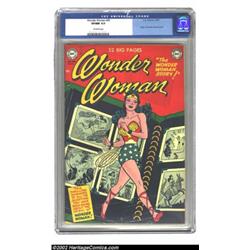 Wonder Woman #45 (DC, 1951) CGC VF/NM 9.0 Off-white pages. "The Wonder Woman Story!" This issue tell