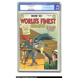 World's Finest Comics #71 (DC, 1954) CGC VF- 7.5 Off-white to white pages. Superman and Batman begin