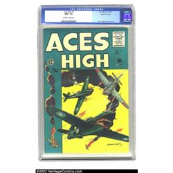 Aces High #5 Gaines File pedigree 1/12 (EC, 1955) CGC NM+ 9.6 Off-white to white pages. Artist Georg