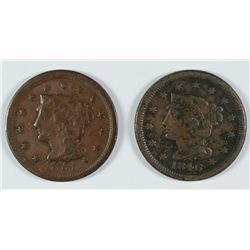 1846 & 1851 LARGE CENTS VG/F