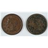 Image 1 : 1846 & 1851 LARGE CENTS VG/F