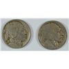 Image 1 : 1913-P,D TYPE 1 BUFFALO NICKELS, D is NO DATE, P is VG/F