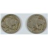 Image 2 : 1913-P,D TYPE 1 BUFFALO NICKELS, D is NO DATE, P is VG/F
