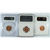 Image 2 : 1958-D ANACS MS-64 RD, 1957 PCGS MS-66 RB, 1957-D NGC MS-66 RD LINCOLN CENTS