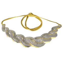 APP: 3.5k 0.60CT Diamond And White/Yellow 14kt Over Sterling Silver Necklace