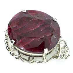 APP: 6.9k Designer Sebastian 156.18CT Oval Cut Ruby and Sterling Silver Pendant