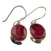 Image 1 : APP: 0.4k 11.83CT Oval Cut Ruby And Sterling Silver Earrings