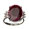 Image 1 : APP: 2.9k 11.20CT Ruby And Topaz Platinum Over Sterling Silver Ring