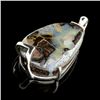 Image 1 : APP: 2.9k Natural Freeform Boulder Opal And Platinum Over Sterling Silver Pendant