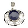 Image 1 : APP: 4k Designer Sebastian 32.60CT Oval Mixed Cut Blue Sapphire and Sterling Silver Pendant