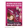 Image 1 : Stage Fright (Warner Brothers, 1950).One Sheet (27" X 41"). Dir. Alfred Hitchcock. Starring: Marlene