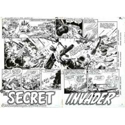 Sam Glanzman - Original Art for G. I. Combat #253, pages 2 and 3 (DC, 1983). This dynamic two-page s