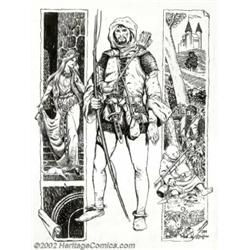 Sam Glanzman - Original Art Robin Hood Portfolio Illustration (1990). This is an incredible piece of