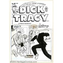Chester Gould - Original Cover Art for Dick Tracy Comics Monthly #42 (Harvey, 1951). America's favor