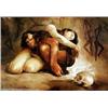 Image 1 : Jeff Jones - Original Oil Painting "Cave Girl" (1998). Produced for his 1998 Edgar Rice Burroughs ca