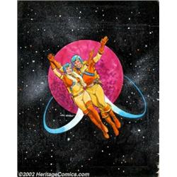 Gray Morrow - Original Promotional Art for Buck Rogers Comic Strip (1978). The dazzling night sky an