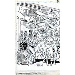 Todd McFarlane and Tony de Zuniga - Original Splash Page Art for Infinity, Inc. #25, pages 2 and 3 (