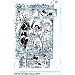 Todd McFarlane - Original Splash Page Art for Infinity Inc. #26, page 19 (DC, 1986). This page has a