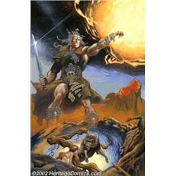 Val Mayerik - Original Painted Cover Art for Magic the Gathering, Ice Age # 1 (Acclaim, 1995). WOW!.