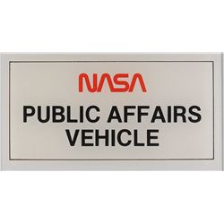 NASA Public Affairs Vehicle Sign