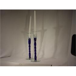 Bel'Arte-(New) Pair of Blue Candlestick Holders