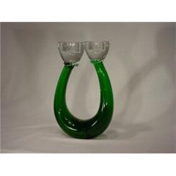 Bel'Arte-(New) Green 9 Inch Candlestick Holders