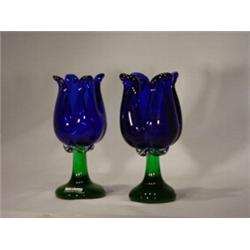 Bel'Arte-(New) Voltive Blue Tulip Candle Holder