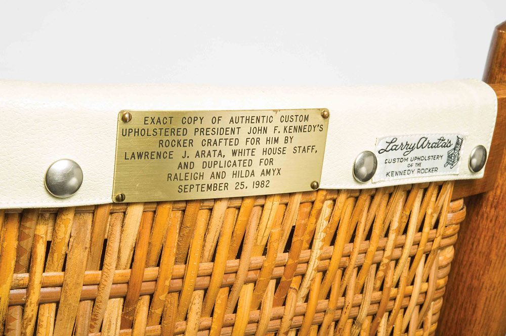 John F Kennedy Official Replica Rocking Chair And Mourning Fabric