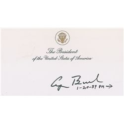 George Bush Signed Presidential Seal Card