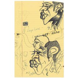 Michael Jackson Signed Sketch