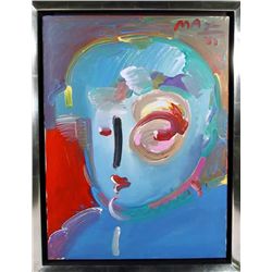 Peter Max, Zero in Blue, Acrylic Painting