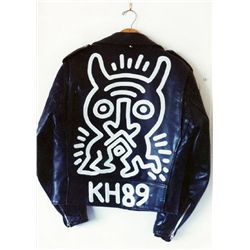Keith Haring, Schott Brothers Painted Motorcycle Jacket - Size 42