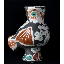 Pablo Picasso, Wood Owl (Ramie 543), Turned Vase Ceramic Pitcher