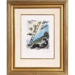 Marc Chagall, Jacob and the Angels (M. 966), Lithograph