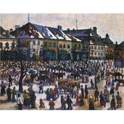 Husovszky János (1883-1961), Téli vásár Nagybányán