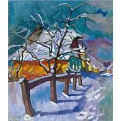 Nagy Oszkár (1883-1965), Havas nagybányai utca, 1924.