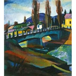 Ziffer Sándor (1880-1962), Folyót átszelo nagybányai híd, 1926.