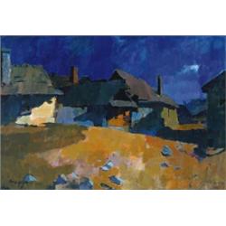 Nagy Oszkár (1883-1965), Napos utca, 1957.