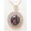 Image 1 : GOLD OVER STERLING SILVER RUBY & SAPPHIRE PENDANT W/ CHAIN