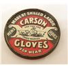 Image 1 : ANTIQUE CARSON GLOVES ADVERTISING POCKET MIRROR