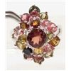 Image 1 : WHITE GOLD OVER STERLING SILVER TOURMALINE RING - SZ 5.5