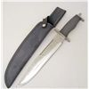 Image 1 : LARGE STAINLESS STEEL BOWIE KNIFE W/ SHEATH